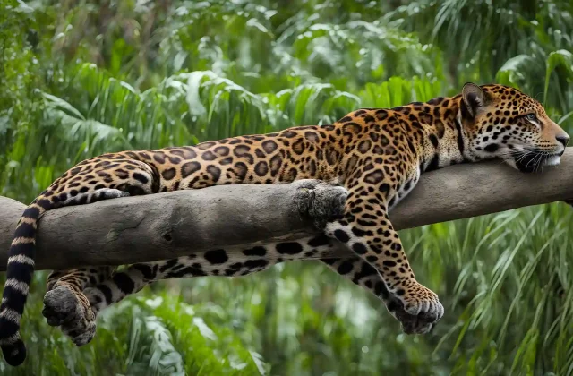 jaguar-relaxes-tree-trunk-banks-tambopata-river-peruvian-amazon (2)